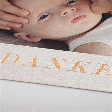 Dankeskarte Geburt pinselstrich - kupfer - Vue 2