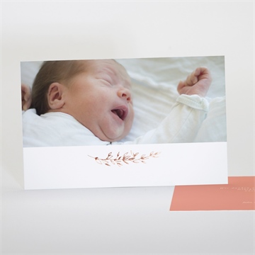 Dankeskarte Geburt verkupferte blätter