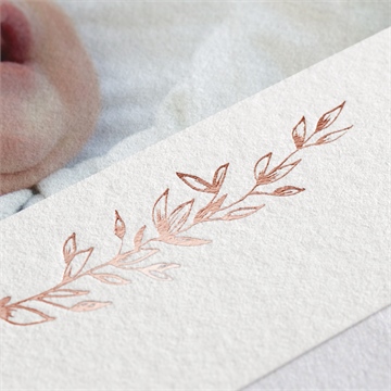 Dankeskarte Geburt verkupferte blätter - vue 2