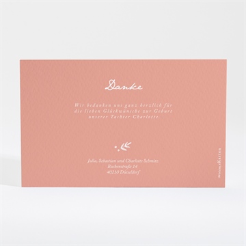 Dankeskarte Geburt verkupferte blätter - vue 4