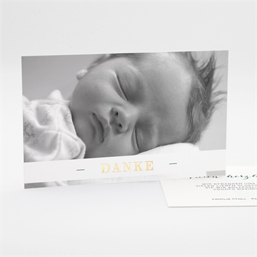 Dankeskarte Geburt goldblatt - gold