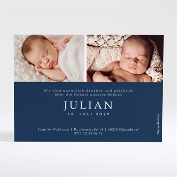 Geburtskarte silberner blätterkranz - vue 4