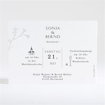 Hochzeitseinladung einfach geschmückt - vue 4