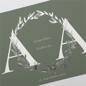 Hochzeitseinladung silberblätter - vue 3