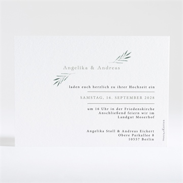 Hochzeitseinladung silberblätter - vue 4