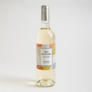 Flaschenetikett Hochzeit pastell - vue 2