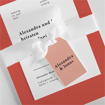 Hochzeitseinladung karminrot - Vue 2