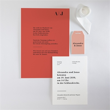 Hochzeitseinladung karminrot - Vue 4