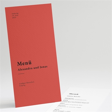 Menükarte Hochzeit karminrot