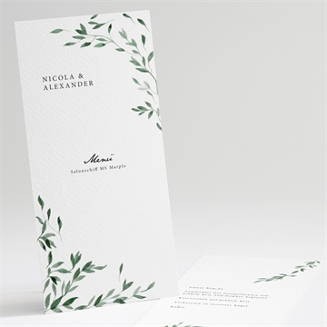 Menükarte Hochzeit unter dem olivenbaum