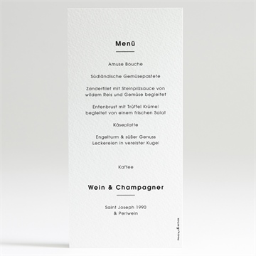 Menükarte Hochzeit blick in die ferne - Vue 2