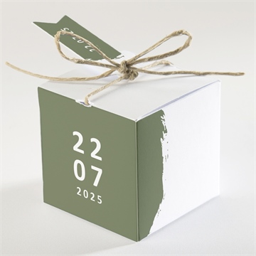 Geschenkbox Hochzeit olivfarbener pinselstrich - vue 2