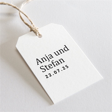 Geschenkanhänger Hochzeit olivfarbener pinselstrich