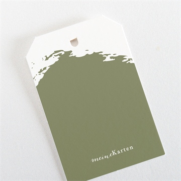 Geschenkanhänger Hochzeit olivfarbener pinselstrich - Vue3