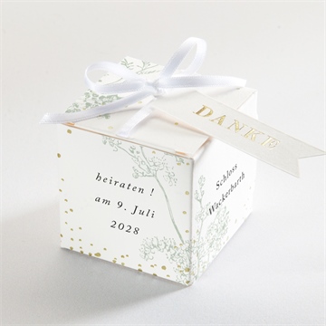 Geschenkbox Hochzeit farn - gold