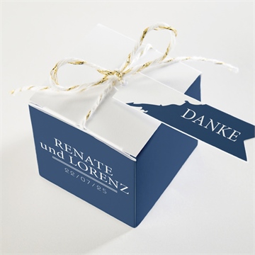 Geschenkbox Hochzeit blauer pinselstrich - vue 3