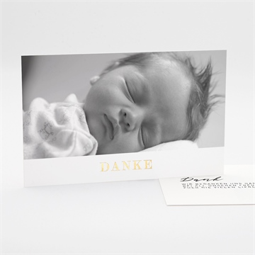 Dankeskarte Geburt eleganter stern - gold