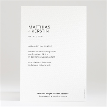 Hochzeitseinladung pures design - Sicht 2