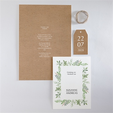 Hochzeitseinladung frühlingsgrün kraftpapier - vue 5