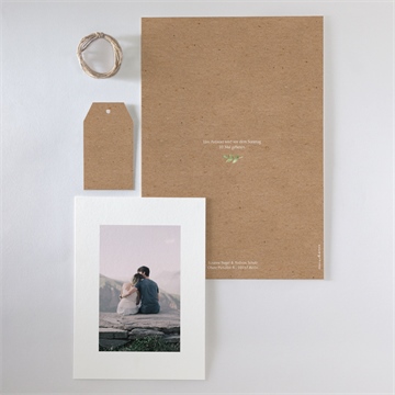 Hochzeitseinladung frühlingsgrün kraftpapier - Vue 6