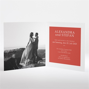 Hochzeitseinladung design in korallenrot - vue 3