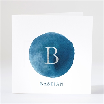 Geburtskarte silber und aquarell