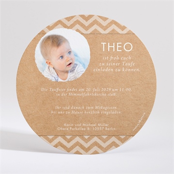 Einladung Taufe blaue girlande - Vue 2