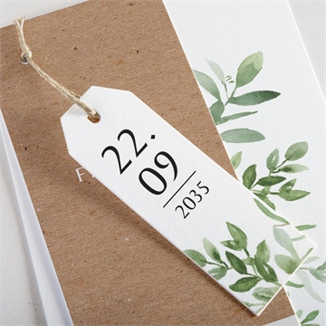 Einladung Taufe kraftpapier und pflanzenmotiv - Vue 2