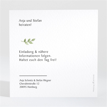 Save the Date Karte zierliches laub - quadrat - Vue 2