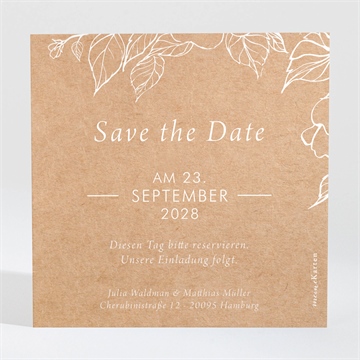 Save the Date Karte elegante gravur - Vue 2