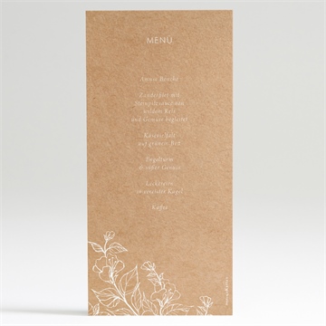 Menükarte Hochzeit elegante gravur - Vue 2