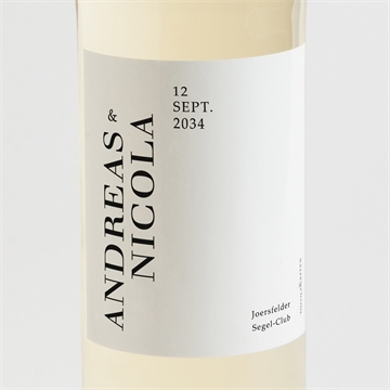 Flaschenetikett Hochzeit moderne grafik