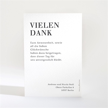 Dankeskarte Hochzeit moderne grafik - Vue 2