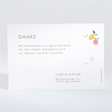 Dankeskarte Geburt zitrusfrüchte - Vue 2