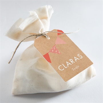 Geschenkanhänger Taufe rosa girlande - Vue 2