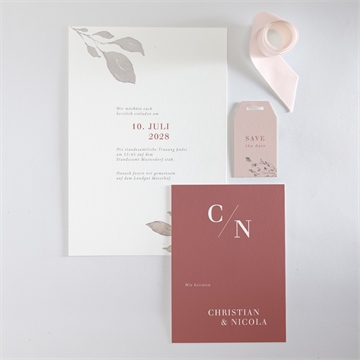 Hochzeitseinladung eleganz in rosa - Vue 4