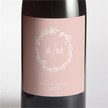 Flaschenetikett Hochzeit zarte mitteilung