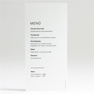Menükarte Hochzeit pures design - Vue 2