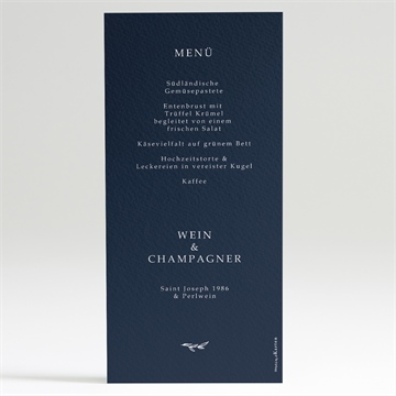 Menükarte Hochzeit mineralblau - Vue 2