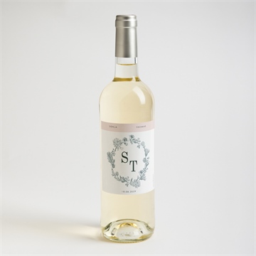 Flaschenetikett Hochzeit blumenkranz - Vue 2