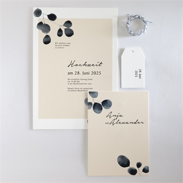 Hochzeitseinladung aquarell in schwarz - vue 5