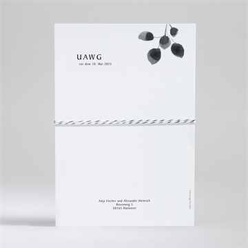 Hochzeitseinladung aquarell in schwarz - Vue 4