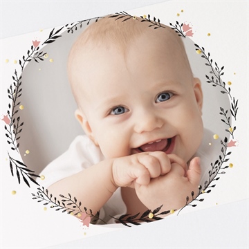 Dankeskarte Geburt initial in kupfer - Vue 3