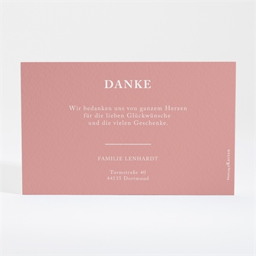 Dankeskarte Geburt initial in kupfer - Vue 4