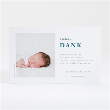 Dankeskarte Geburt vergoldetes initial - smaragd - Vue 4