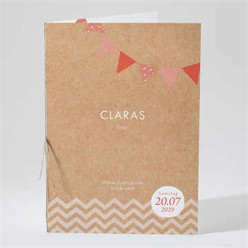 Kirchenheft Taufe rosa girlande