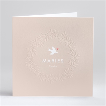 Einladung Taufe taube und blumenkranz-prägung