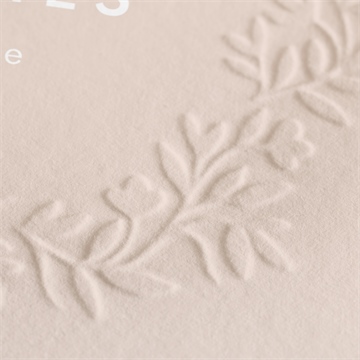 Einladung Taufe taube und blumenkranz-prägung - Vue 2