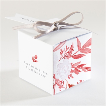 Geschenkbox Taufe pflanzenschmuck rot - Vue 2