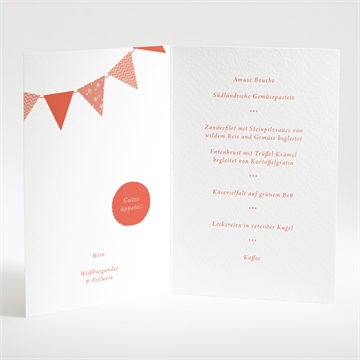 Menükarte Taufe rosa girlande - Vue 2